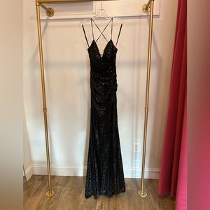 Jovani Elegant Black Sequin Gown
